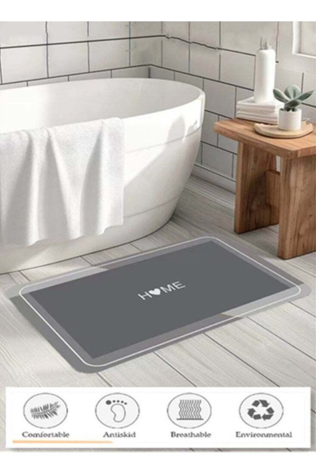 1-Piece Diatom Bath Mat Anti Slip Bathroom Floor Mats and Quick Dry Bath Rug Super Absorbent Bathtu