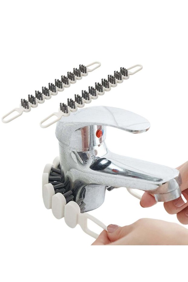 NOVOLAN Curved Crevice Brush 2 Pieces Bathroom Toilet Crevice Brush Corner Dead Corner Cleaning Bru