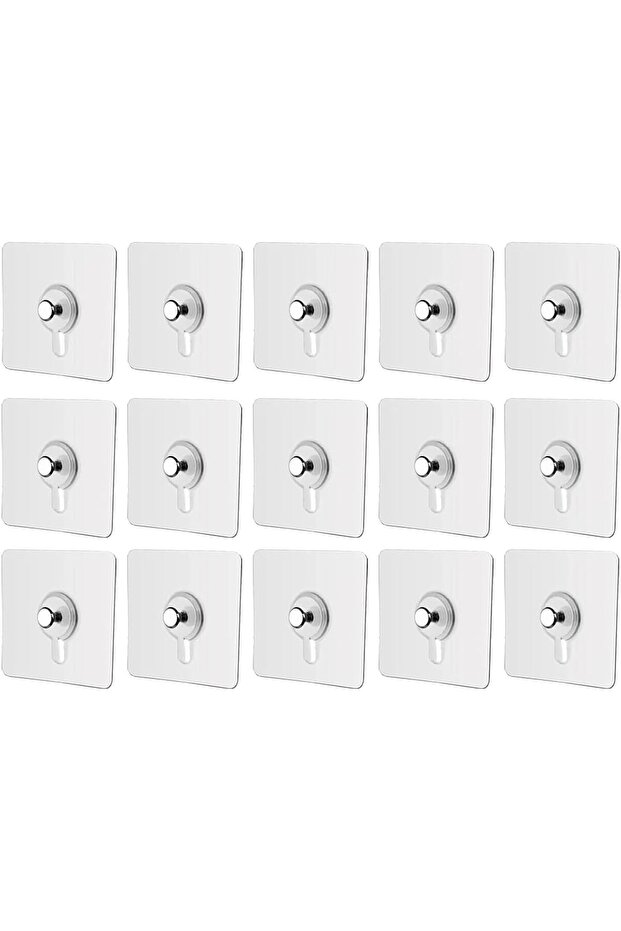 18Pcs Transparent Heavy Duty Adhesive Wall Hooks - Waterproof & Rustproof