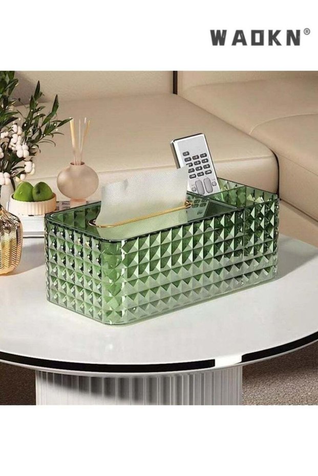 Modern Minimalist Style Tissue Box Cover Holder Made of Transparent Material, with Multi-purpose Co