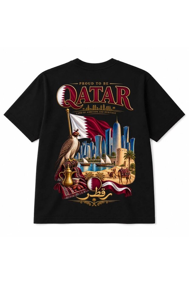 Qatar Sands & Skyline Falcon Heritage Graphic T-Shirt