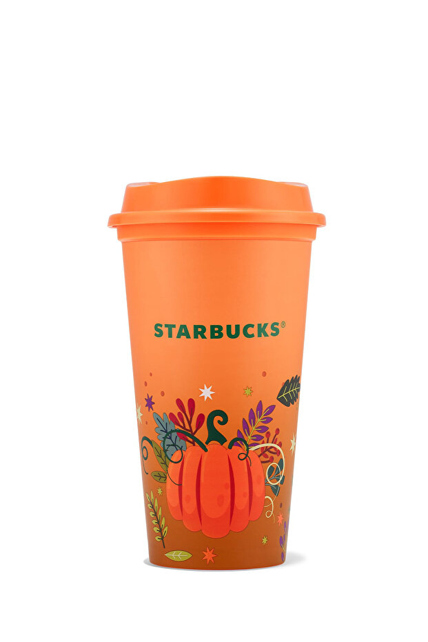 Reusable Cold Drink Cup Pumpkin Patterned 473 ml