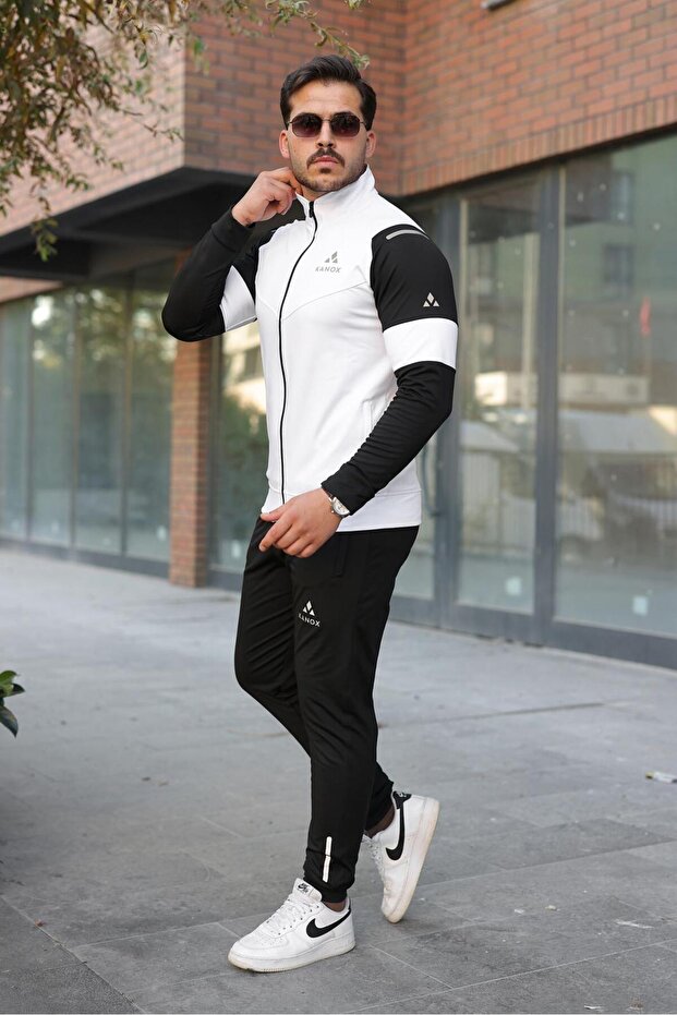 New Season Men's Tracksuit Set, White Printed