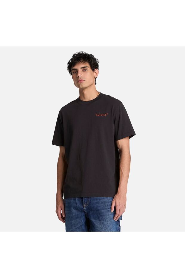 Nh Poster" Back Graphic Tee Men's Black Tshirt