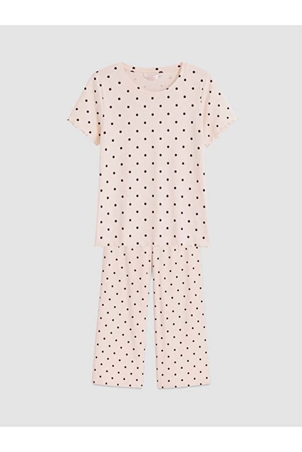 Ozmarka New Season Pink Polka Dot Women's Pajama Set