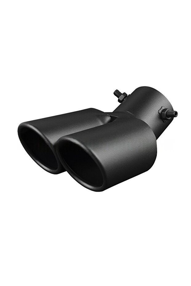 Black sand 1PCS Universal 63MM Inlet Double-tube Curved Tailpipe Muffler Tip Stainless Steel Dual Tr