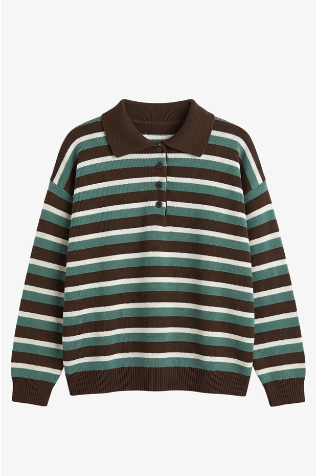 Brown Willow Striped Sweater