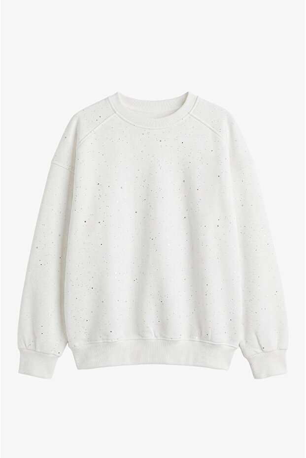 Ecru Glitter Sweatshirt