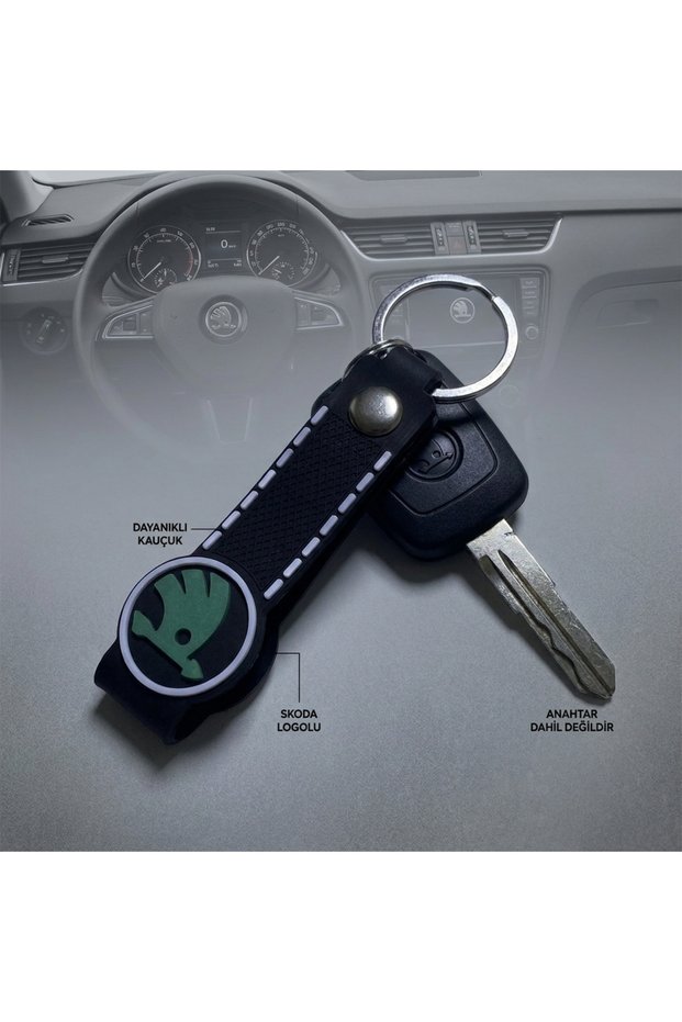 Premium Rubber Auto Keychain Compatible with Skoda Group – Stylish and Durable Keychain for Car Key
