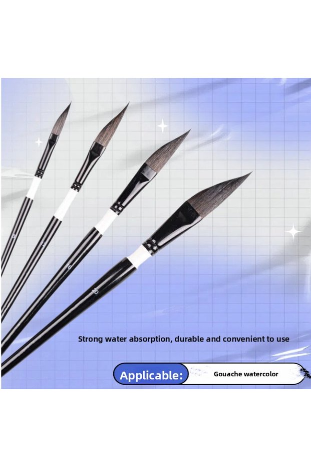 4-pcs pull wire paint brush gouache nylon hair knife-shaped watercolor pen set water painting pen ha