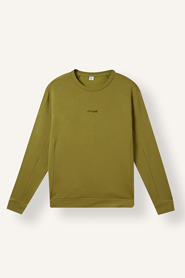 Standard Fit Crew Neck Sweatshirt with Minimal Printed Detail I0569Ax26Wn