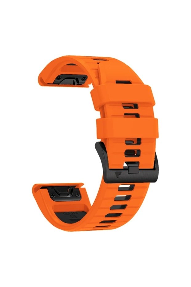 QuickFit 22mm Orange Black 22 26MM Silicone WatchBand Strap For Garmin Fenix 7 7X 6X 6 Pro 5 5X Plus