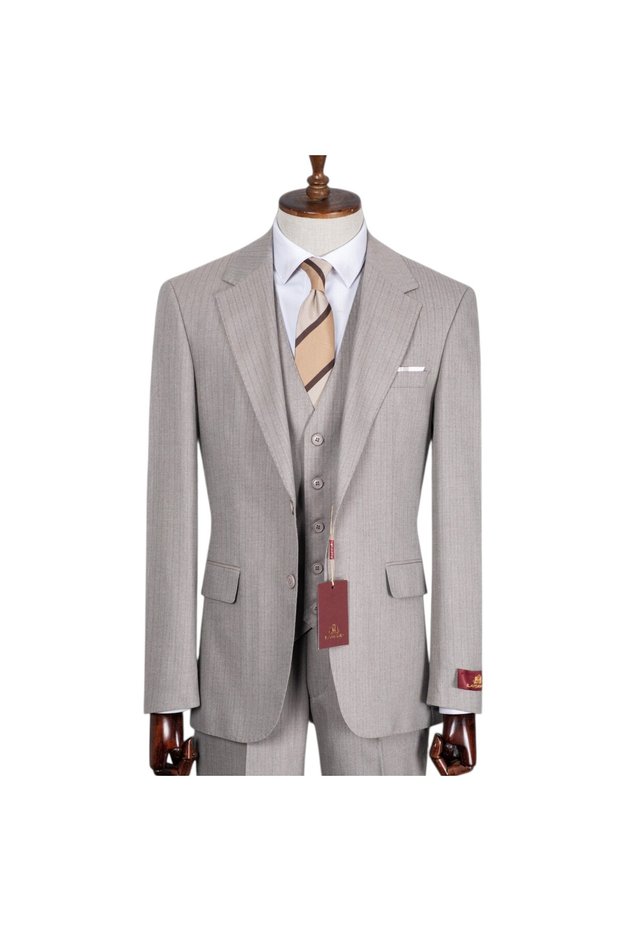 Men's Classic Regular Fit Suit with Vest 3-Piece Large Size 50-64