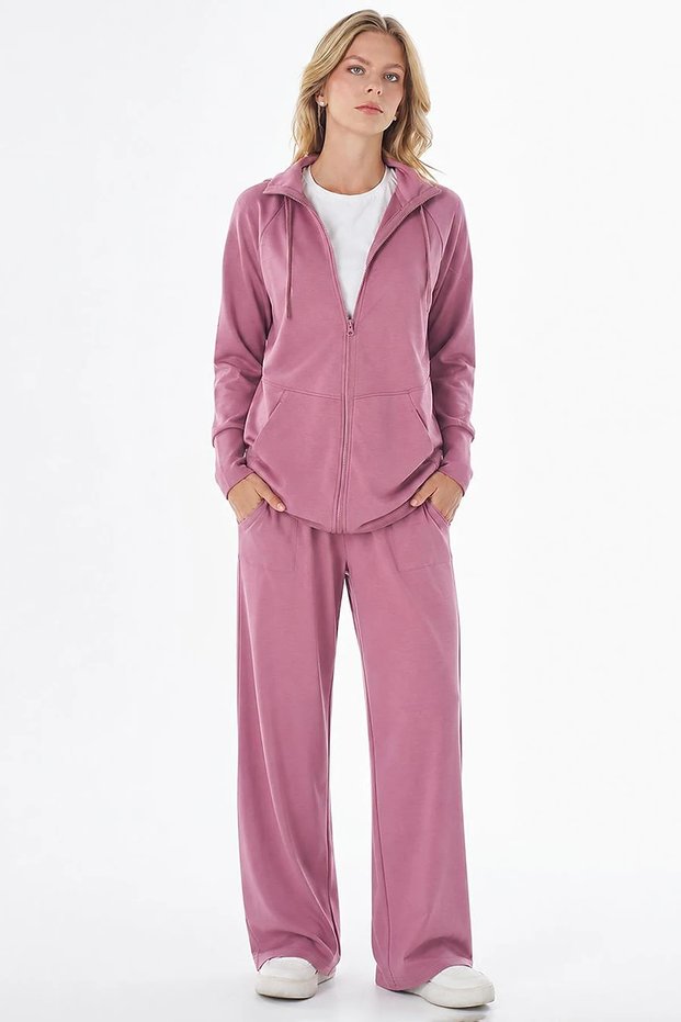 Comfortable Cut Modal Double Suit Rose Brown