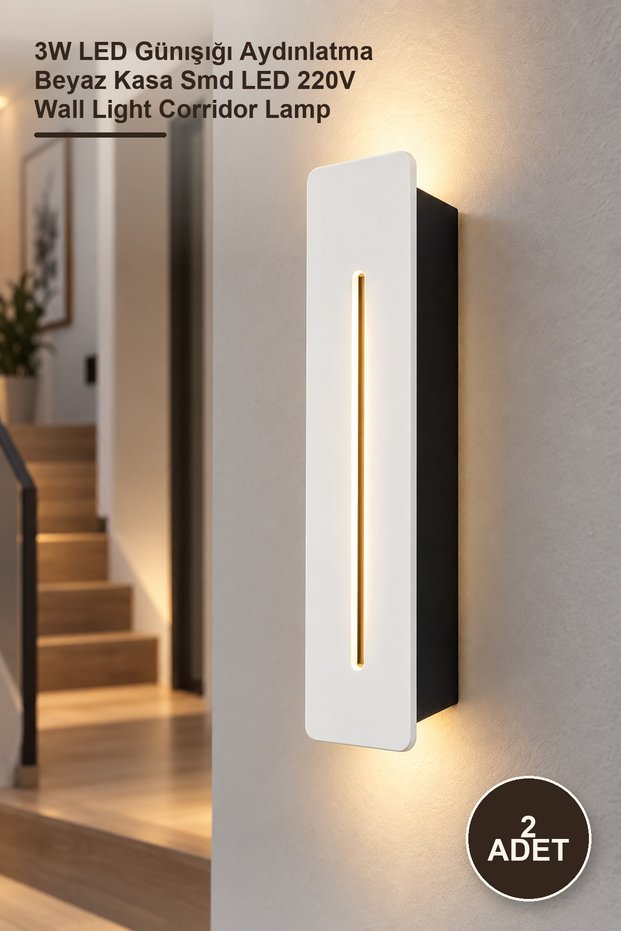 2 Pieces Ct-5172 Corridor Light – 3W Led Daylight Lighting White Case Smd Led 220V Wall Light Corridor Lamp