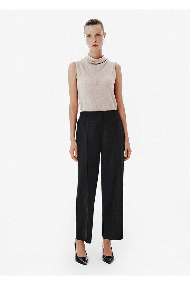 Relaxed Fit Straight Leg Black Trousers