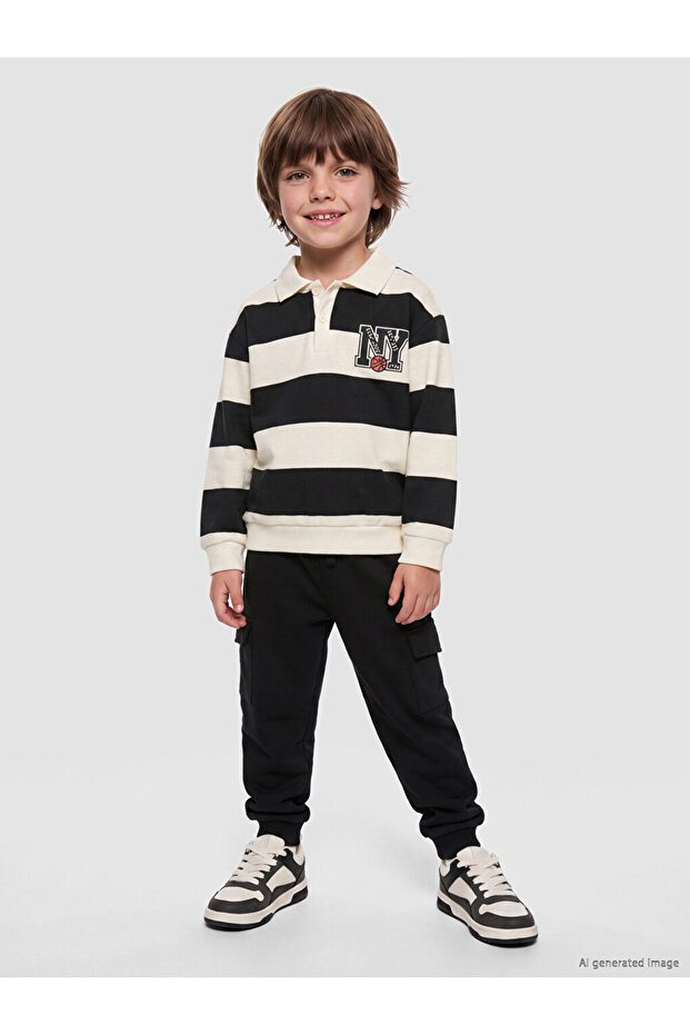 Vizyon New Season Black Striped Boys' Suit