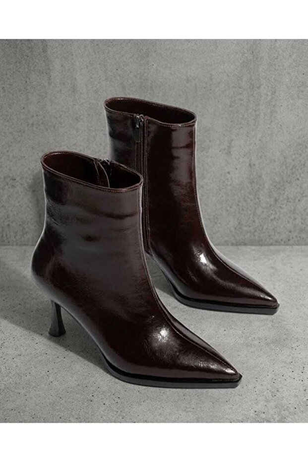 Pointed Toe Heeled Boots 6cm