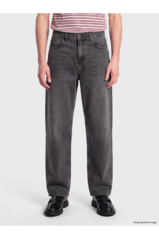 Peak New Season Anthracite Super Baggy Fit Men's Jean Trousers