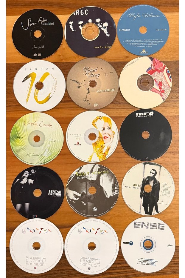 15 turkish pop cds (no cartons or boxes, only the cds in the photo will be sent)