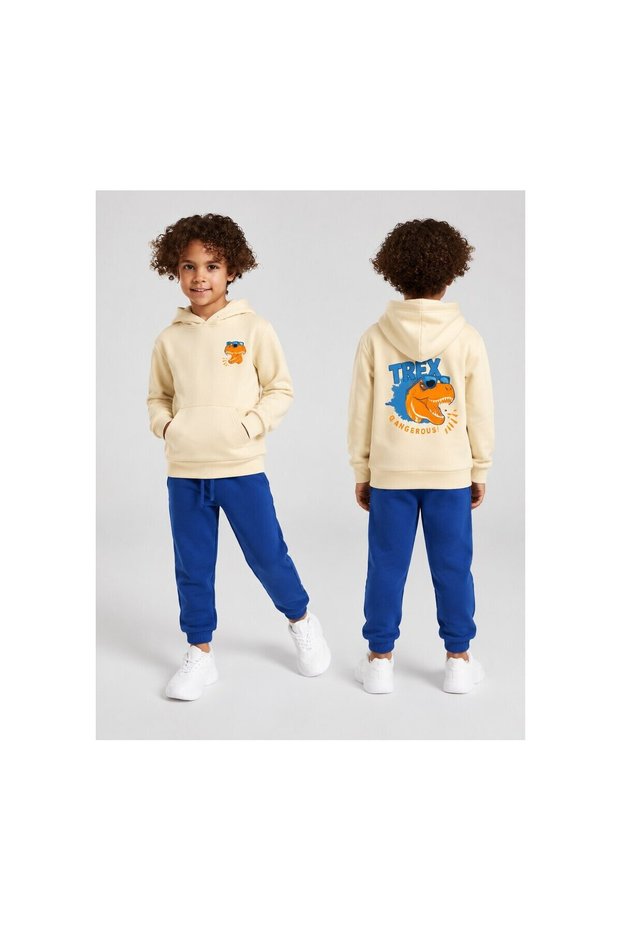 Men's Dinosaur Back Printed Tracksuit Set