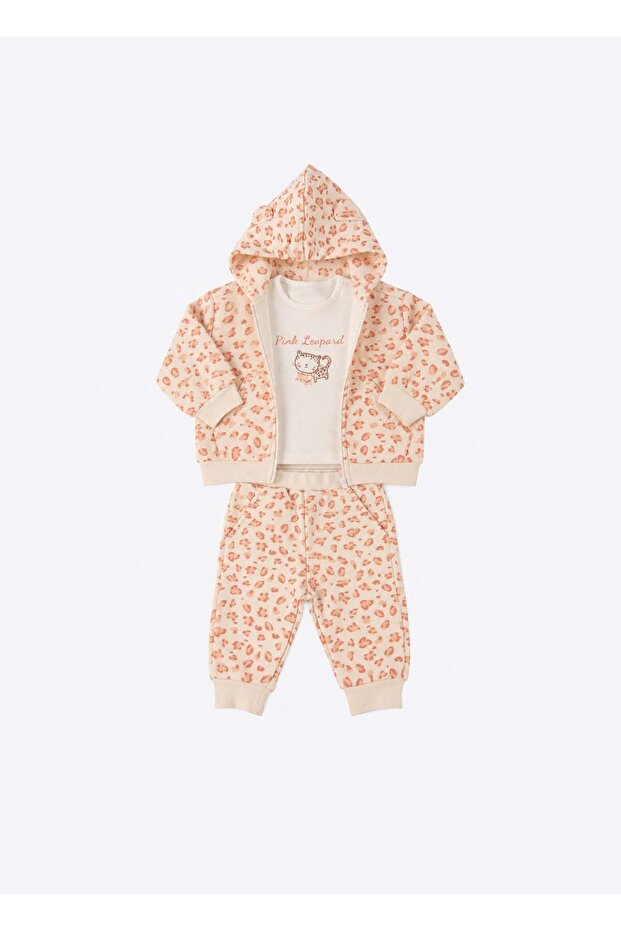 Organic Pink Leopard 3-Piece Set Natural