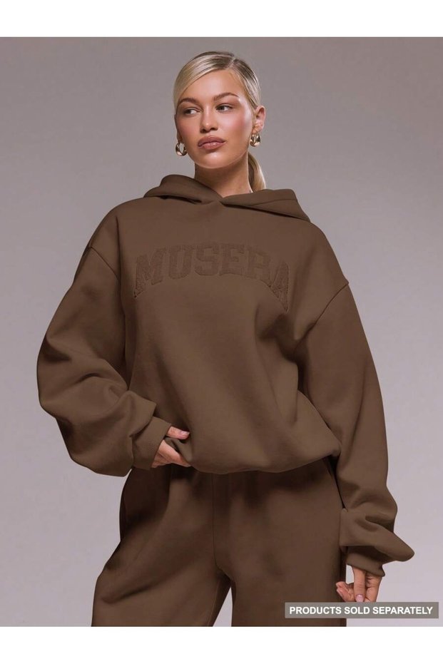 Unisex Brown Museba Printed Hooded Sweatshirt Printed Premium Oversize T-Shirt