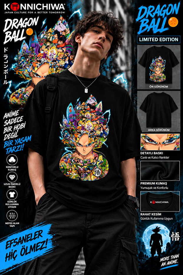 Dragon Ball Goku Vegeta Gohan Broly T-Shirt Tee Tshirt – Anime Character Printed Black