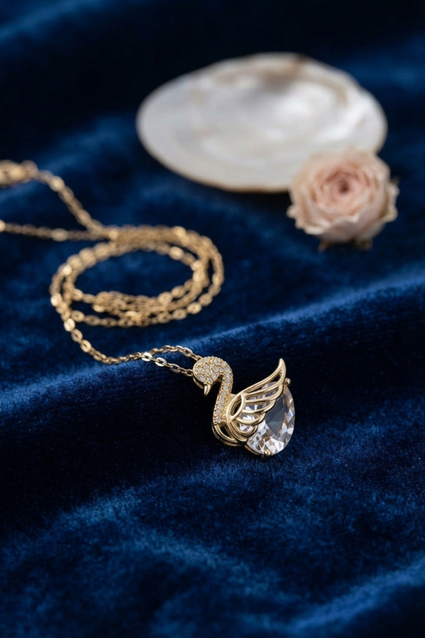 316L Steel Chain Gold Color Swan Model Women's Necklace