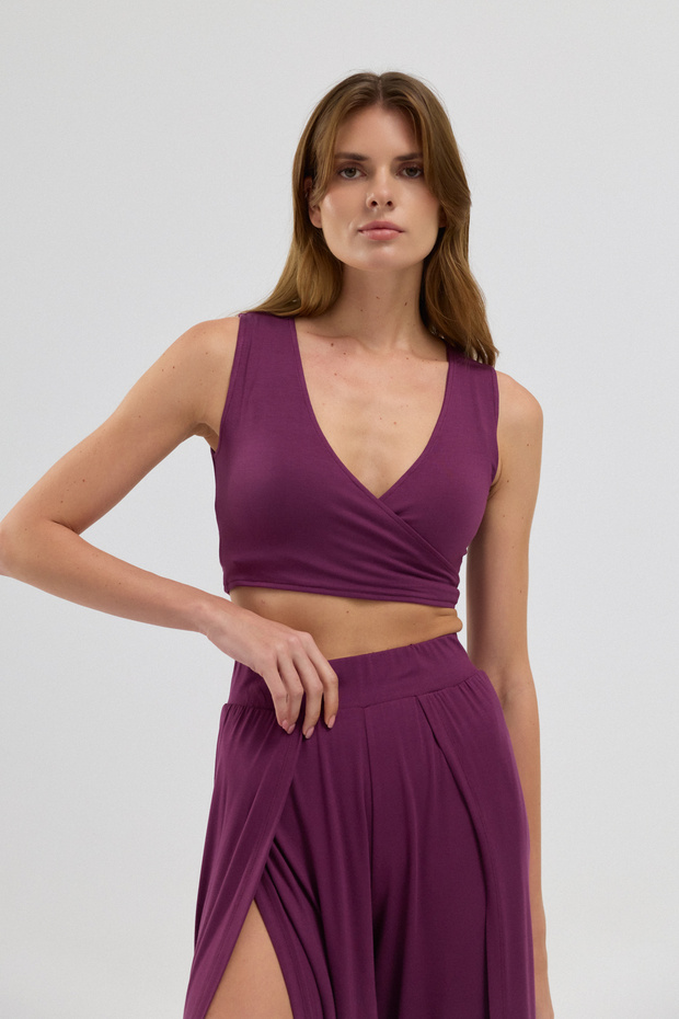 Soft Skin Touch Vera Crop Bustier with Tie
