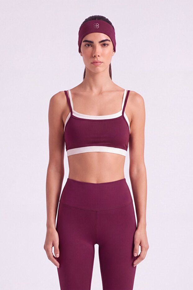 Double Layered Strap Fabiola Bustier Burgundy