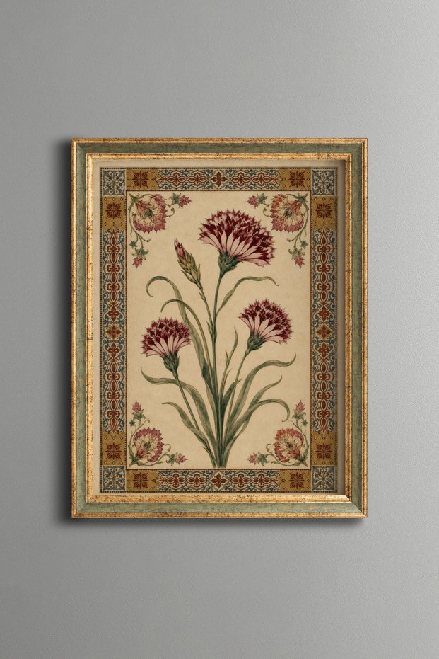 Ottoman Clove Motif - Vintage Patterned Painting - Fine Model