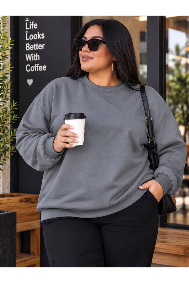 3 Yarn Combed Cotton Plus Size Unisex Sweatshirt Vp2
