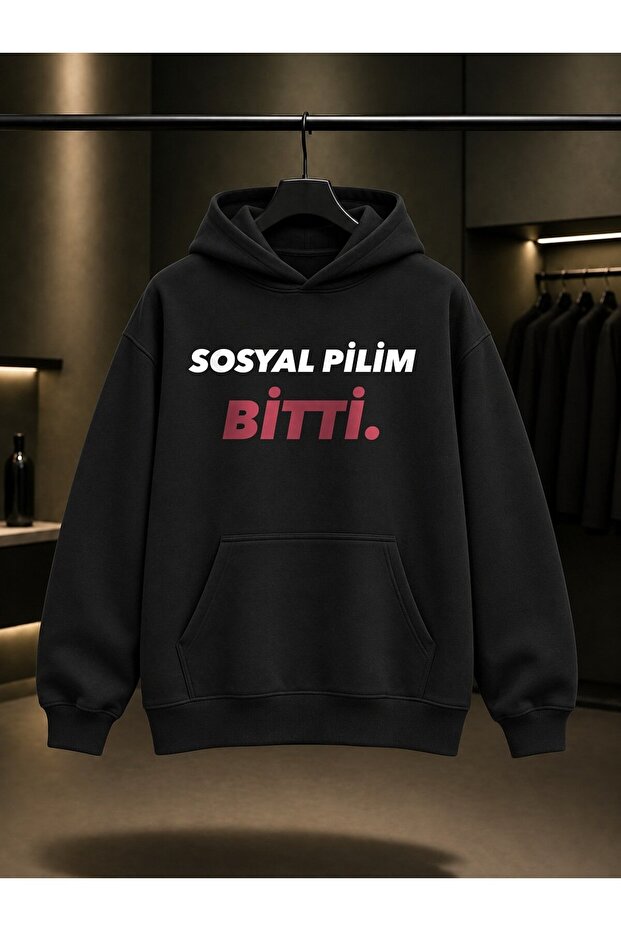 Social Science Is over Written Printed Unisex 100% Cotton Hooded Sweatshirt