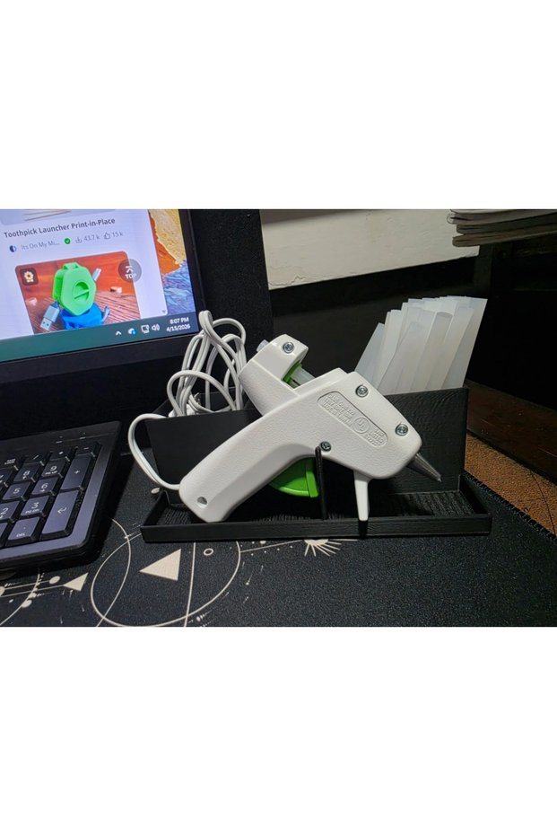 Mini Hot Glue Gun Station with Cable Management