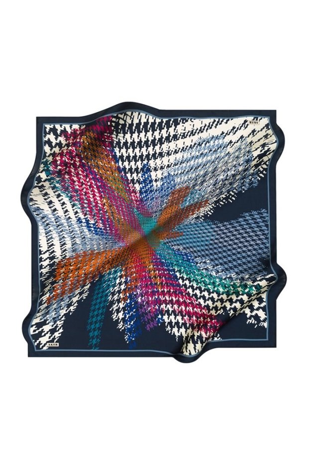 Sport Tivil Scarf 8263795 923 Navy Blue Houndstooth Pattern