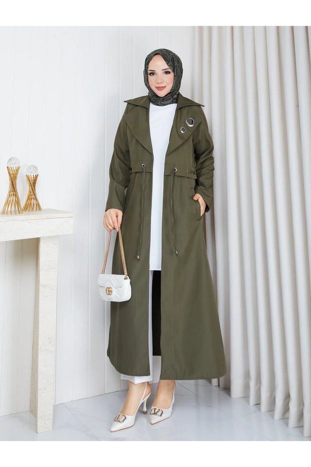 Elisa Waist-Tie Long Women's Trench Coat