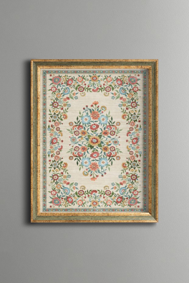 Traditional Floral Pattern - Vintage Patterned Painting - Fine Model