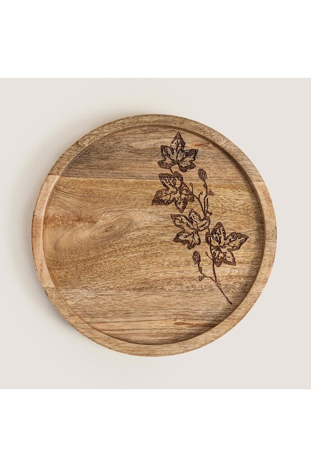 Foglia Wooden Presentation Plate 25X25X2.5Cm Natural