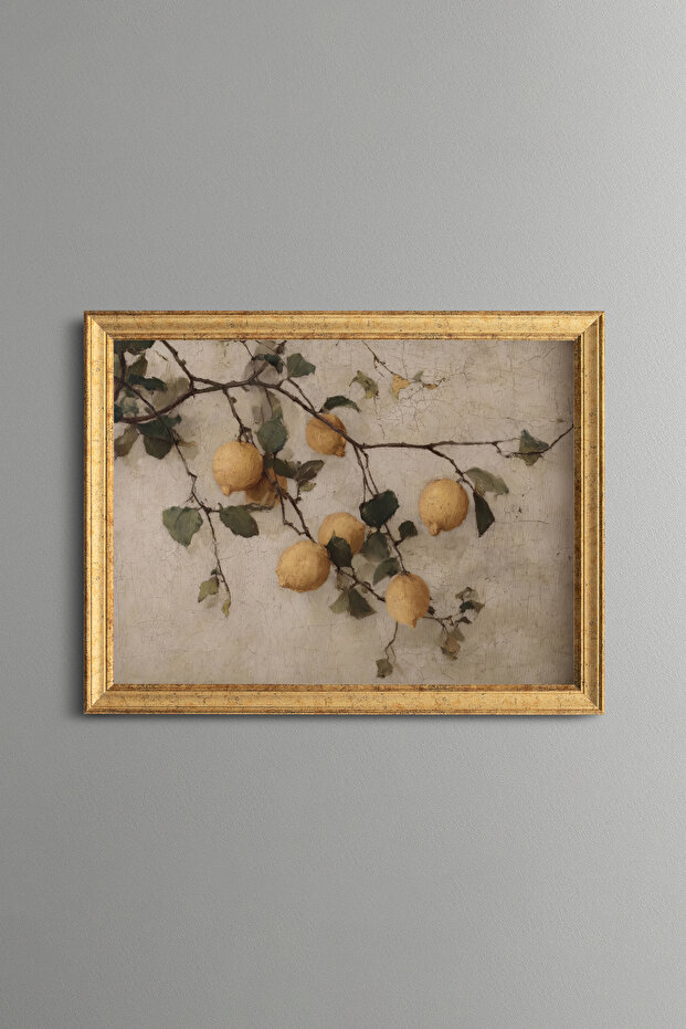 Lemon Branches - Vintage Patterned Painting - Fine Model