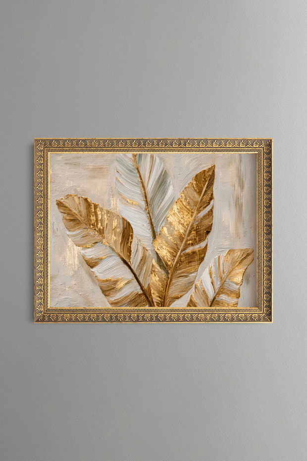 Golden Leaves - Vintage Patterned Painting - Fine Model