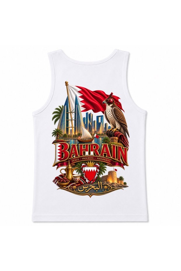 Bahrain Falcon & Skyline Cultural Treasures Graphic Tank Top
