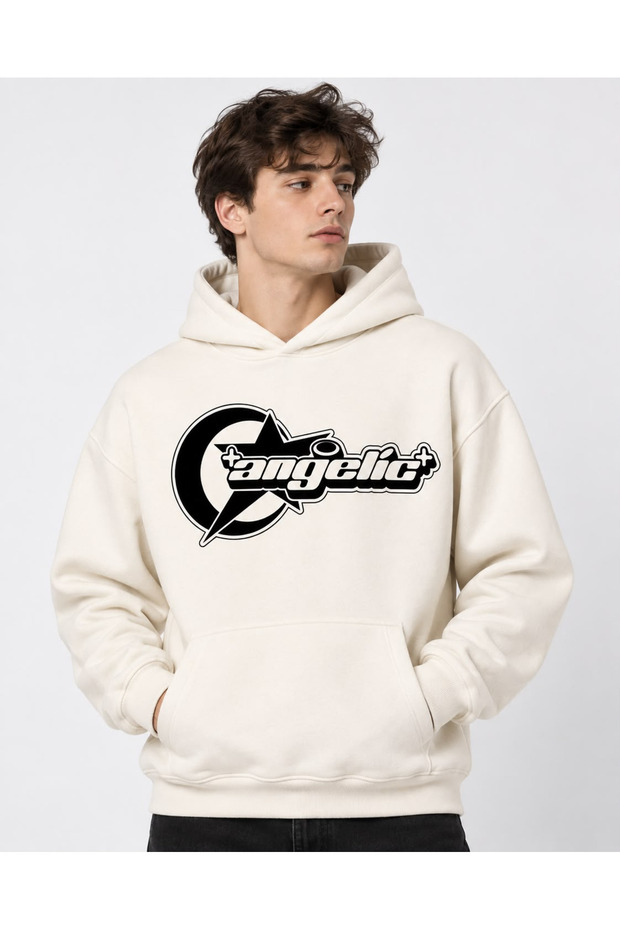 Unisex 3 Thread Graphic Printed Oversize Hoodie – Hooded with Kangaroo Pocket