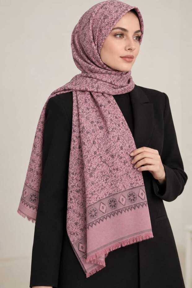 Tapestry Woven Cotton Ethnic Patterned Double Color Reversible Shawl 70 X 190 cm