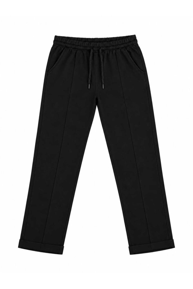 Men's Jogger Pants with Elastic Waistband, Lace-Up Detail, and Pocket Detail
