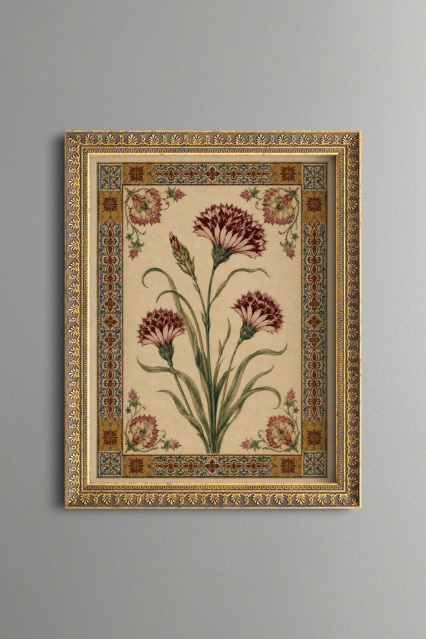 Ottoman Clove Motif - Vintage Patterned Painting - Fine Model