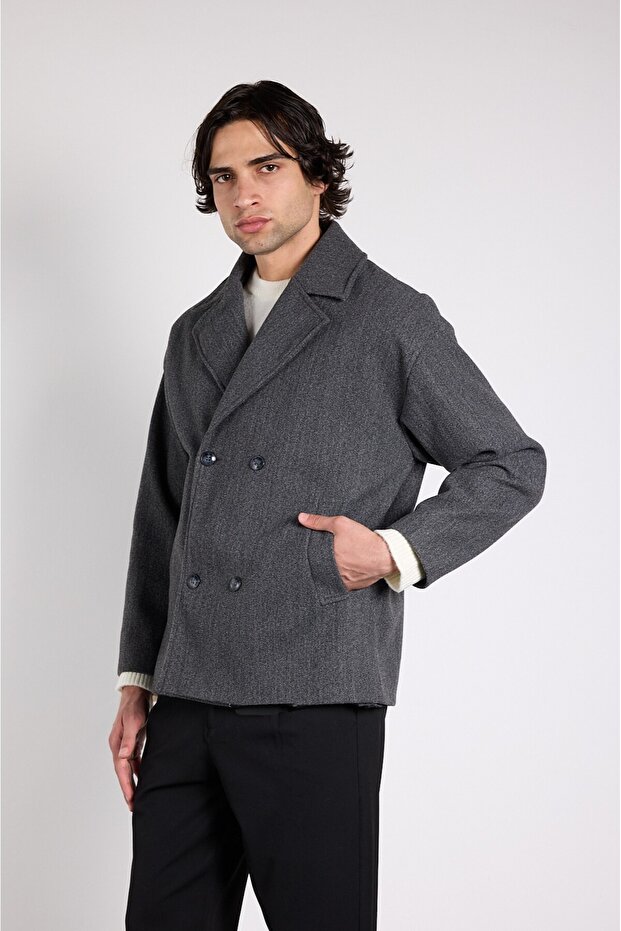 Oversized Double-Breasted Cashmere Jacket