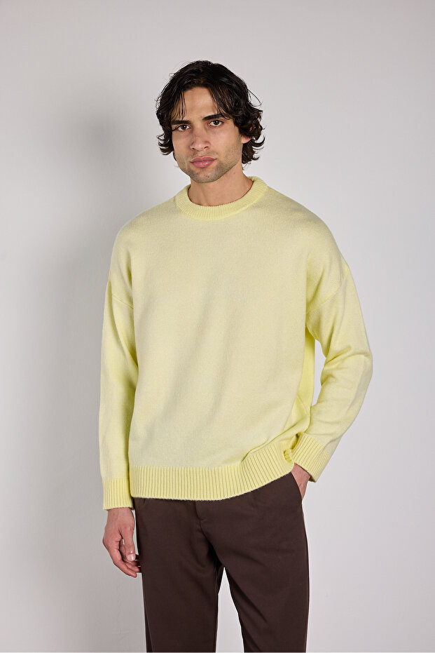 Oversize Crew Neck Basic Knit Sweater
