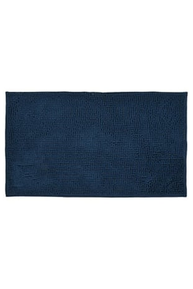 Blue Patterned Microfiber Bath Mat 75x45cm