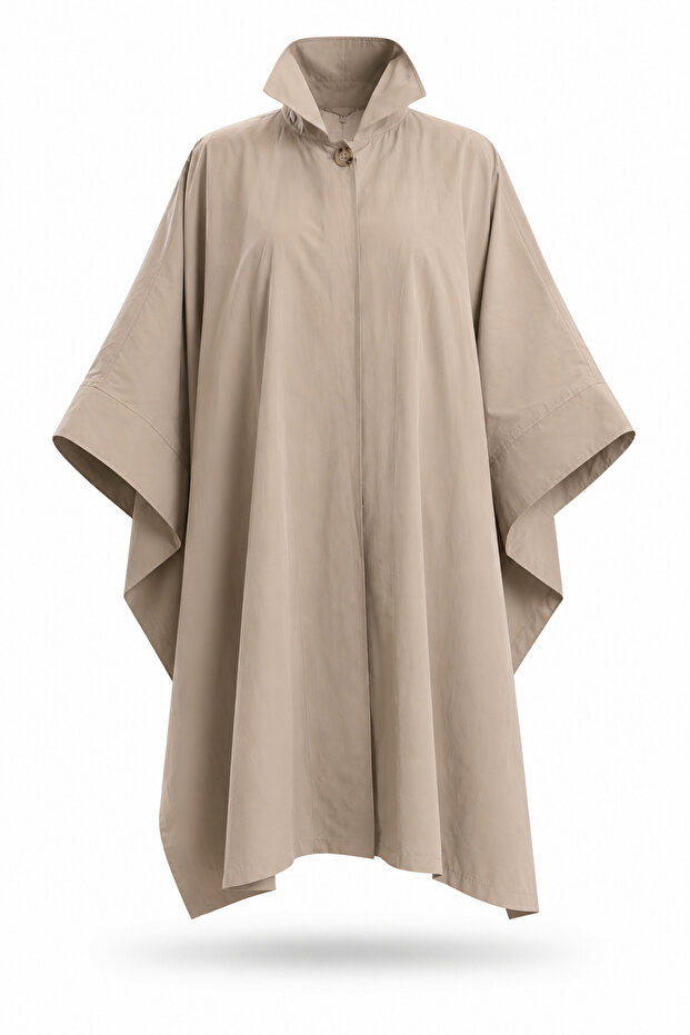 Beige Cape Trench Coat 8663